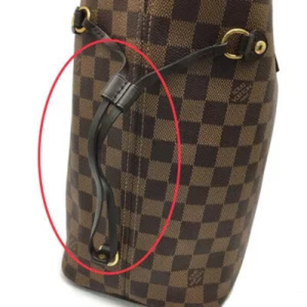 LOUIS VUITTON Neverfull Tote Bag Damier Ebene Brown Shoulder Clutch - Picture 8 of 9
